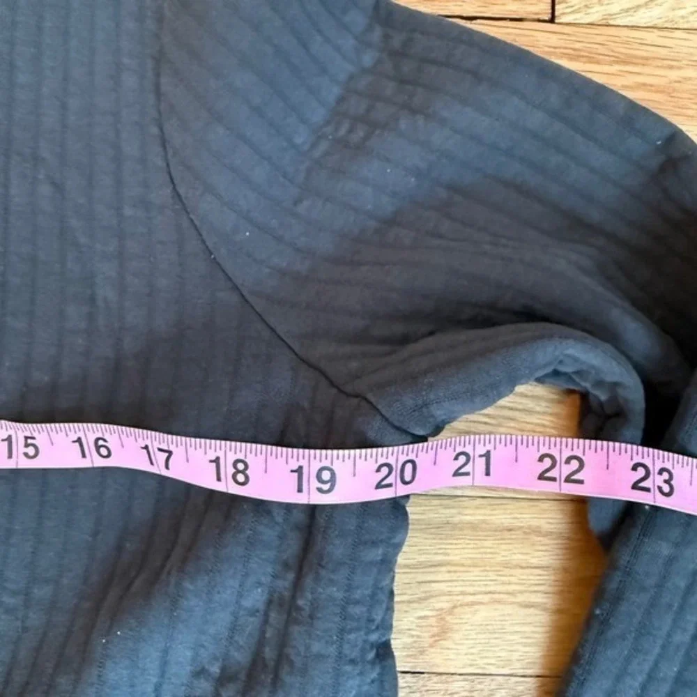 Pure Jill Quilted Button Front Jacket Petite‎ Large Grey Ribbed Pockets Cozy